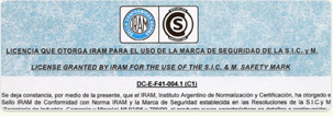 CERTIFICADO DE NORMAS IRAM 2178:2004